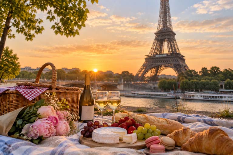 Picnic en un parque de París