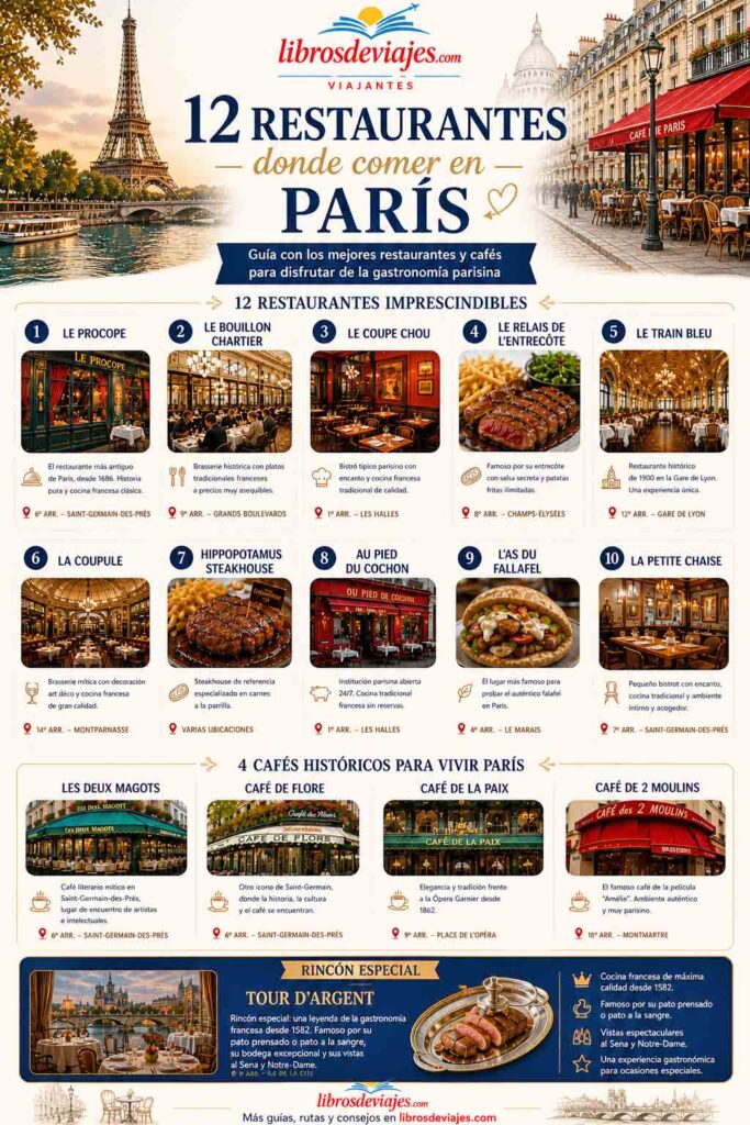 12 restaurantes donde comer en París infografía