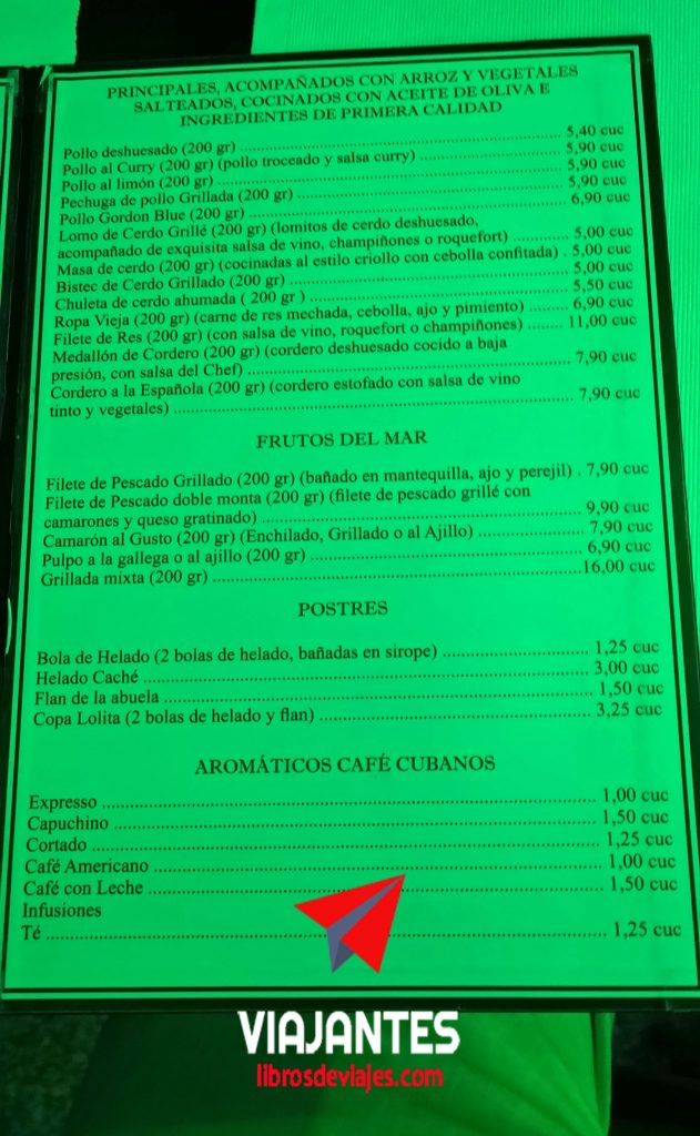 Las Tunas Bar- Restaurante Cache menú