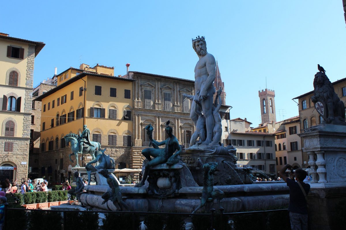 Piazza della Signoria en Florencia, en la foto 