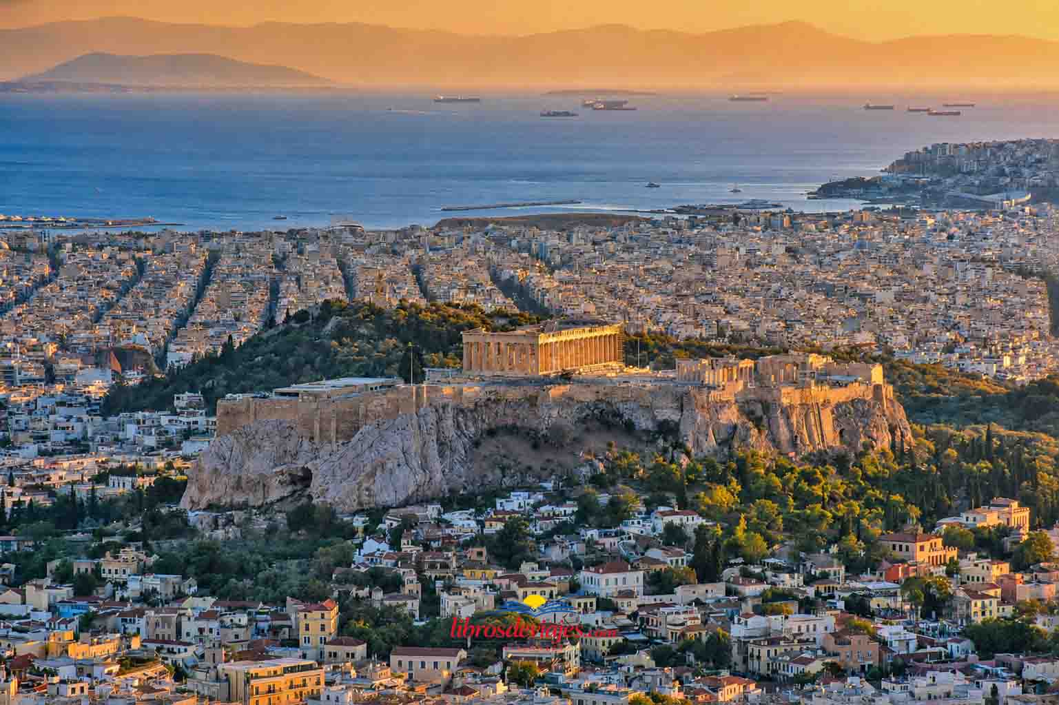 Atenas desde el Monte Licabeto al atardecer