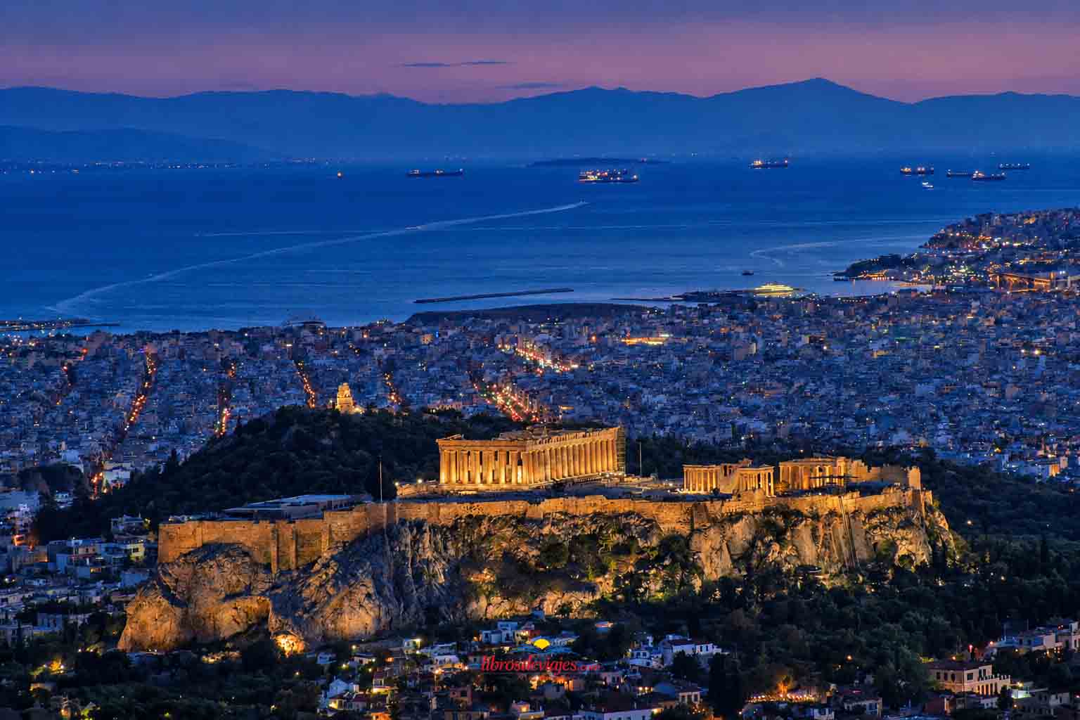 Atenas desde el Monte Licabeto al atardecer