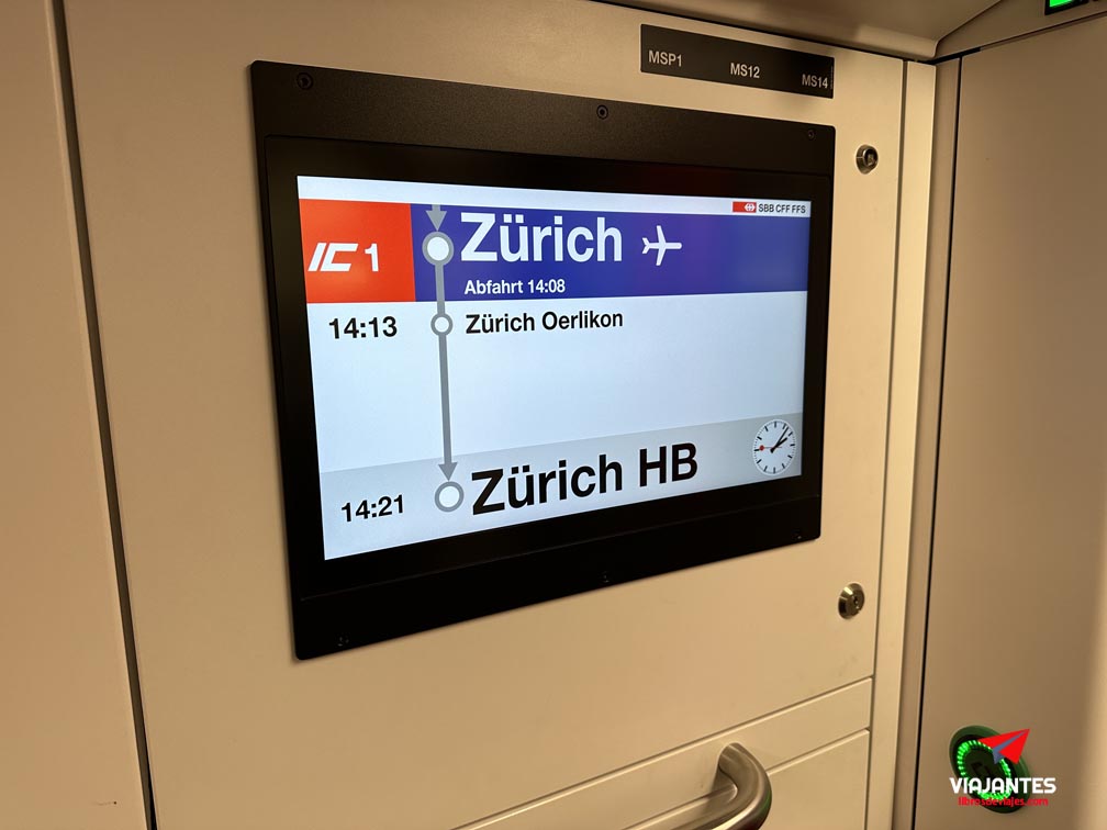 Del aeropuerto de Zurich al centro de la ciudad en tren