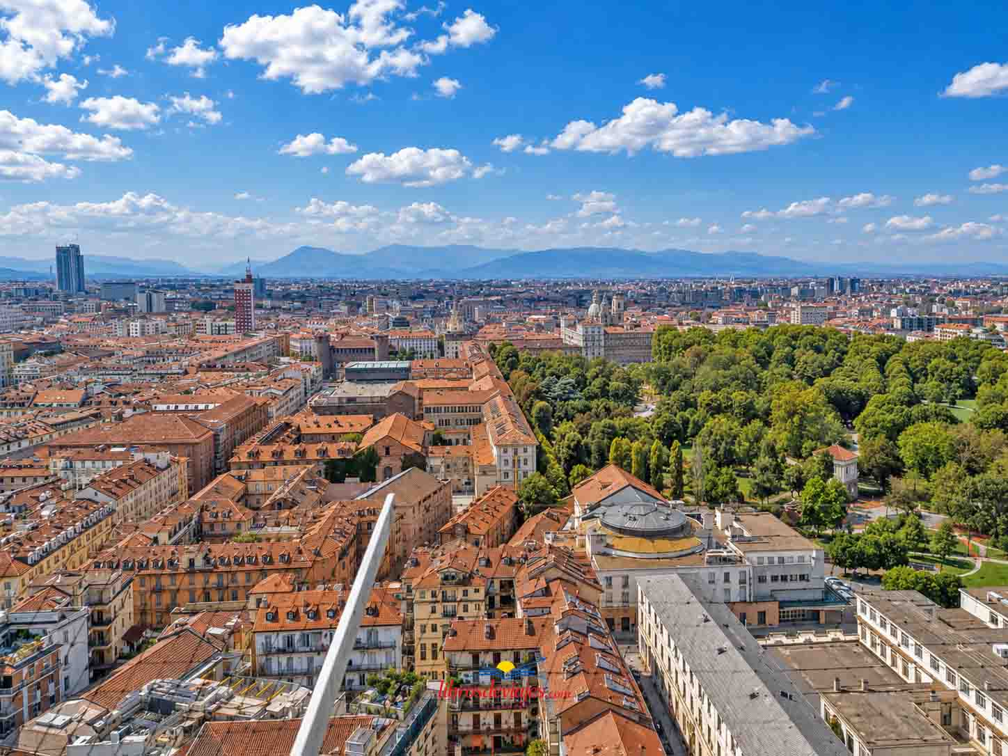 Vistas de Turín desde el mirador de la Mole Antonelliana