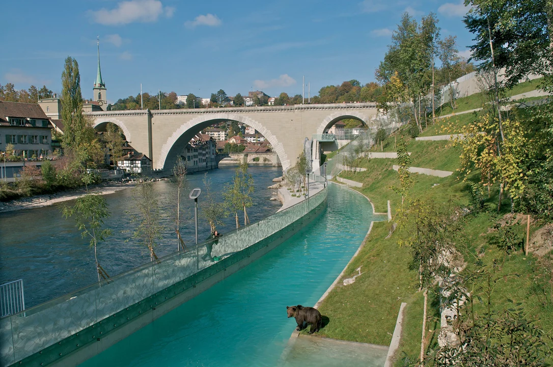 BärenPark o Foso de los Osos de Berna junto al río Aare