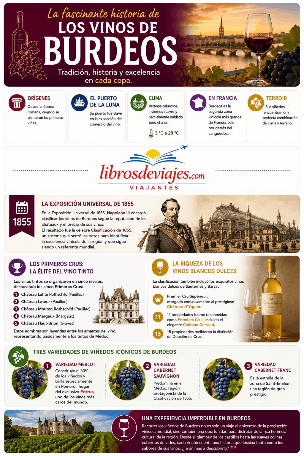 Infografía Historia de los vinos de Burdeos