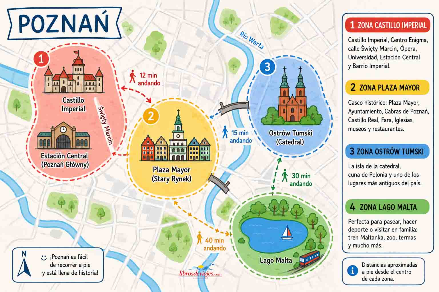 18 lugares que ver en Poznan mapa de Poznan